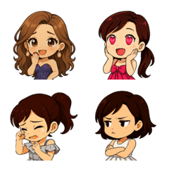 毎日使える!夜職ギャルのちびキャラ絵文字