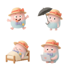 粉彩蓬鬆表情符號 1