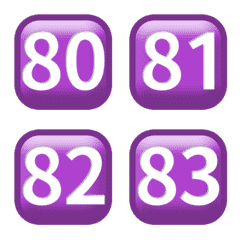 紫 毎日 80-100 数字 動く絵文字