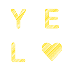 線揺れる黄色チョークデコ文字(英数字)