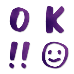 手書き 筆文字 アルファベット〔パープル〕
