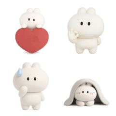 3D Rabbit talk Emoji #2