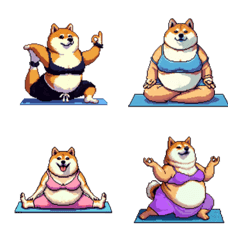 ヨガするふとっちょ柴犬 絵文字