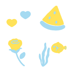 ブルーとイエローの絵文字。