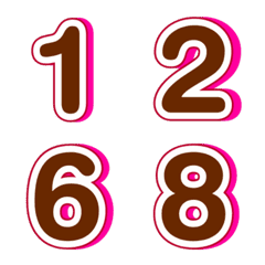 Emoji numbers shadow 24