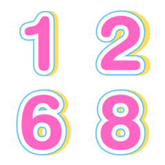 Emoji numbers shadow 22