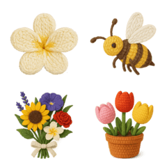 Many different kinds of flowers emoji.