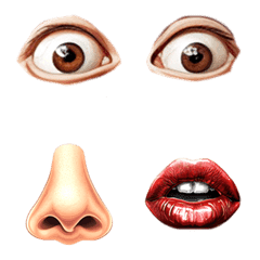 リアル顔パーツ絵文字