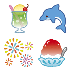 夏のシンプルかわいい絵文字