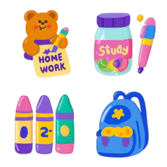 หมีนักเรียน & เครื่องเขียนน่ารัก