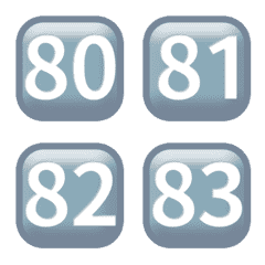 水色 毎日 80-100 数字 動く絵文字