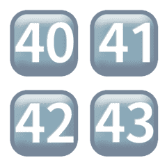 水色 毎日 40-79 数字 動く絵文字