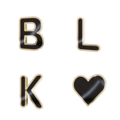 金枠黒色デコ文字(英数字)