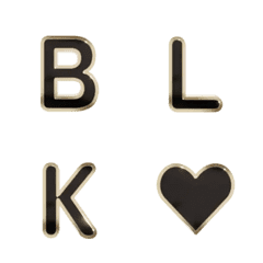 揺れる金枠黒色デコ文字(英数字)
