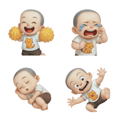 いろんな表情の坊主頭の子ども