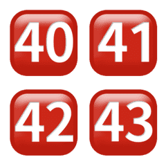 毎日 べにいろ 40-79 数字 動く絵文字