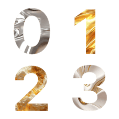 ตัวเลข 0-9 สีทองสีเงิน