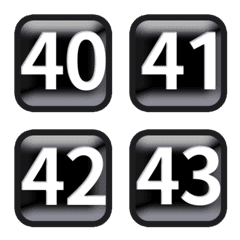 黒  毎日 40-79 数字 絵文字