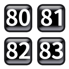 黒  毎日 80-100 数字 絵文字