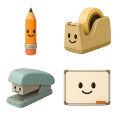 買い物リスト(文房具、事務用品)の絵文字