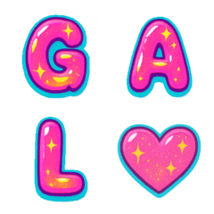 シール風♡ド派手なアルファベット絵文字