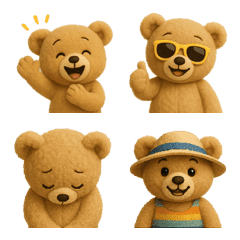 テディベアの感情絵文字（夏）