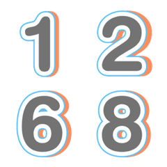 Emoji numbers shadow 30