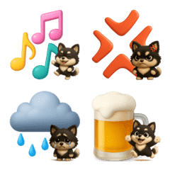 Cute 3D Pomeranian with simple Emoji