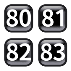 黒 毎日 80-100 数字 動く絵文字