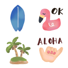 cute summer and surf Emojis