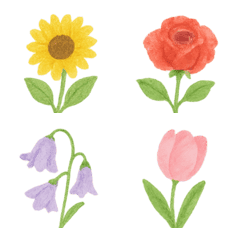 お花 水彩画風絵文字