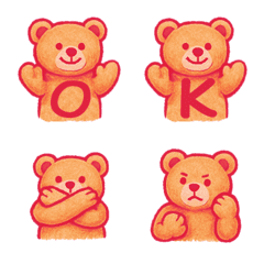 かわいいテディベア+26英語（赤）