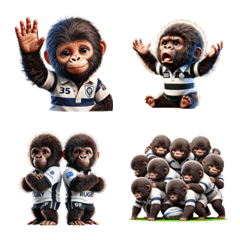 Kids Gorilla x Rugby! Emoji
