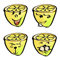cut lemon (fruits Face emotion)