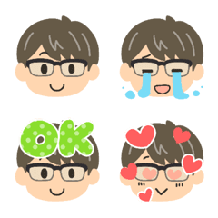 メガネお父さんのリアクション絵文字