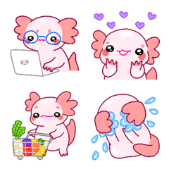 Pink Axolotl "Lupaping" Emojis