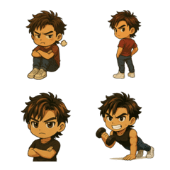 Gym Ready! Energetic Boy Stickers