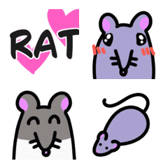 動く！ブルーとフーデットラットの絵文字