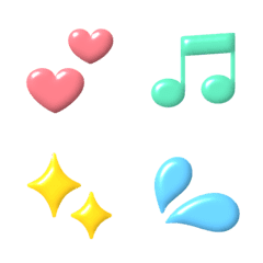 ぷっくり☆カラフルな基本の絵文字 2