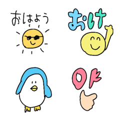 「8歳が考えた絵文字(^ ^)」