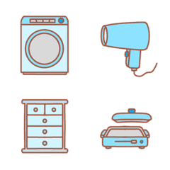 家具・家電絵文字(ブルー)