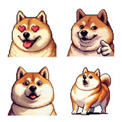 Pixel art kansai accent fat shiba emoji