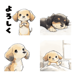 Moving hand-drawn dachshund