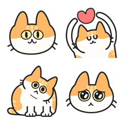 Color Cat (White Orange)-Everyday Emoji