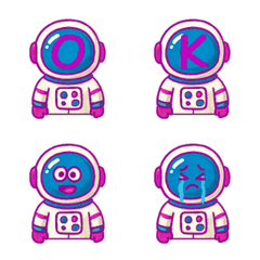 かわいい宇宙飛行士+26英語（紫）