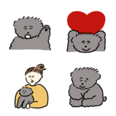 Emoji of black dog