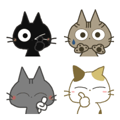 動く黒ねこ＆みけさん絵文字