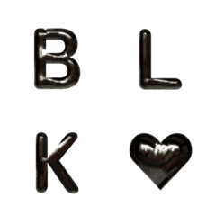 フワフワ黒いデコ文字(英数字)