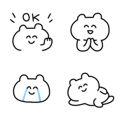 白いくまのリアクション絵文字