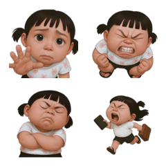 可愛又搞笑的胖女孩表情符號